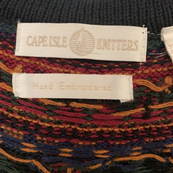 Cape Isle Knitters Cable Knit Sweater Vest Women Med Hand Knit Multicolor Button - Picture 5 of 7